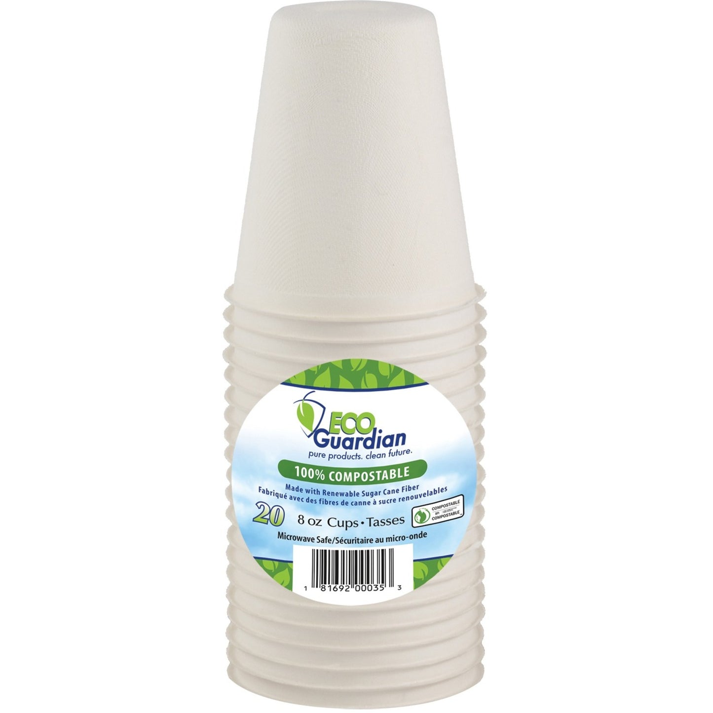 Eco Guardian 8 oz 100% Compostable Drink Cups