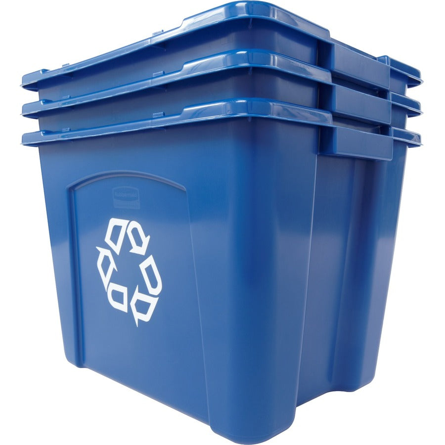 Rubbermaid Commercial Recycling Box 14 Gal Blue - FG571473BLUE