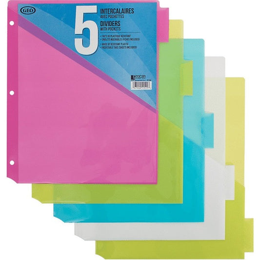 GEO 5 Plastic Dividers with Pocket