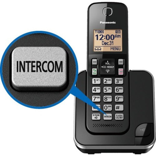 Panasonic KX-TGC382 DECT 6.0 1.93 GHz Cordless Phone - Black - KXTGC382B
