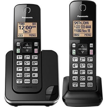 Panasonic KX-TGC382 DECT 6.0 1.93 GHz Cordless Phone - Black - KXTGC382B
