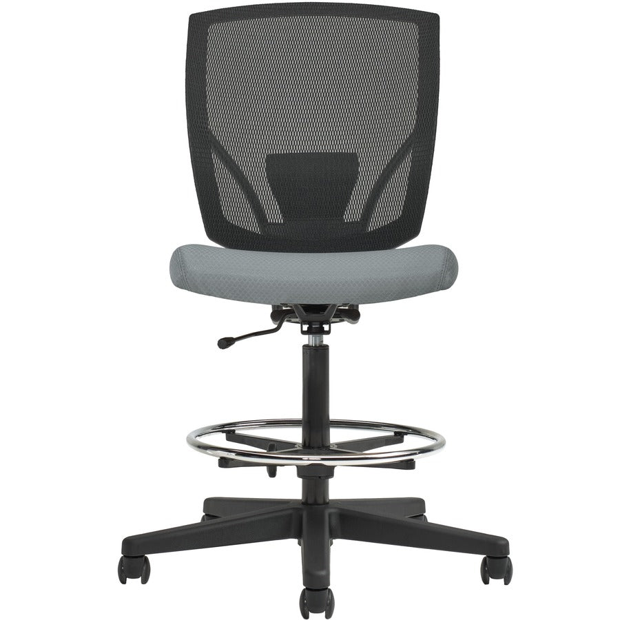 Offices To Go Ibex | Upholstered Seat & Mesh Back Armless Drafting Task Chair - MVL2807 JN02 BLK HP ST