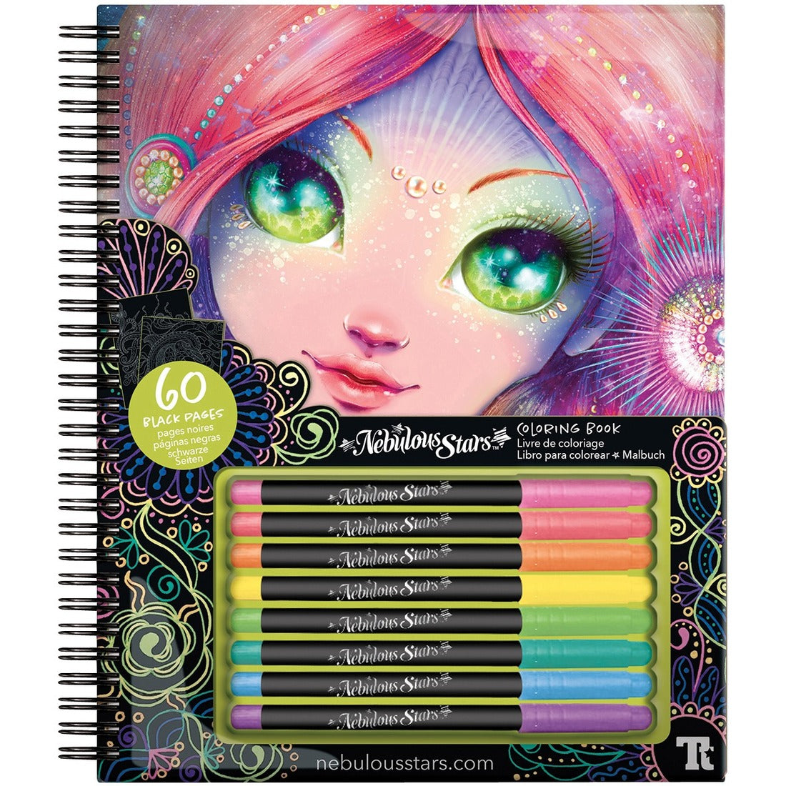 Editions Gladius Black Pages Coloring Book - Nebulous Stars Printed Book