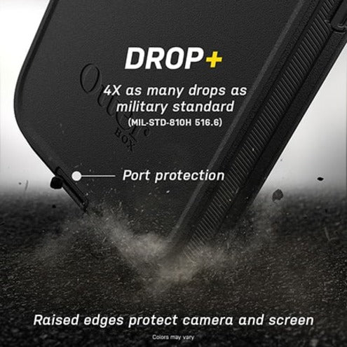 OtterBox Defender Rugged Carrying Case (Holster) Apple iPhone 12 mini Smartphone - Black - 77-65352