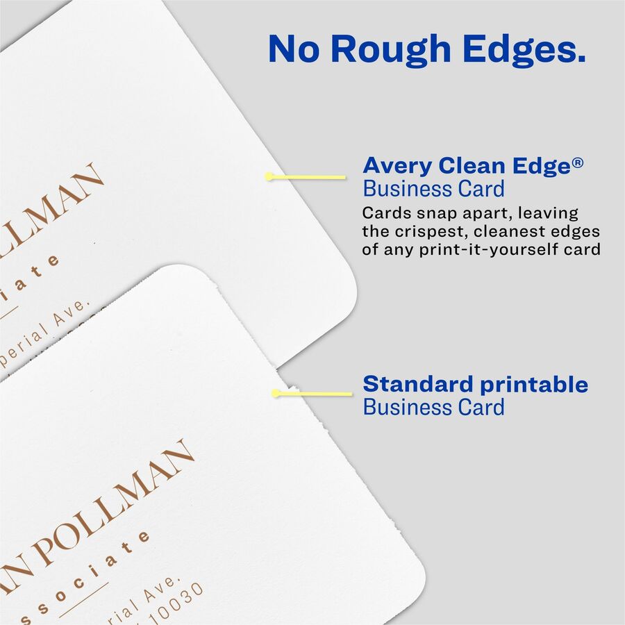 Avery® Clean Edge Square Cards, Rounded Corners, 2.5" x 2.5" (35702) - 35702