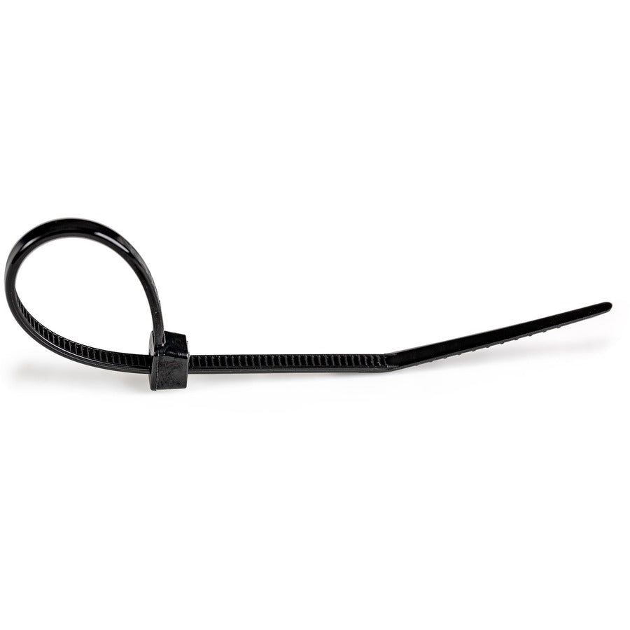 StarTech.com 4"(10cm) Cable Ties, 7/8"(22mm) Dia, 18lb(8kg) Tensile Strength, Nylon Self Locking Zip Ties, UL Listed, 100 Pack, Black - CBMZT4B