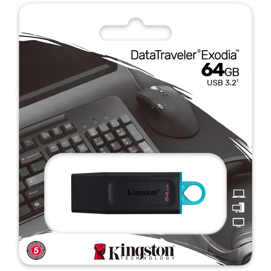 Kingston DataTraveler Exodia 64GB USB 3.2 (Gen 1) Flash Drive - DTX/64GBCR
