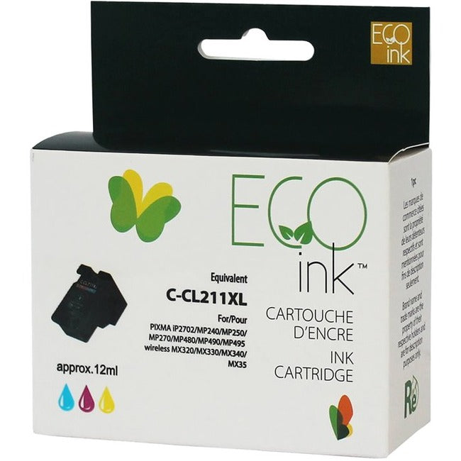 Eco Ink Ink Cartridge - Remanufactured for Canon CL211XL - Color