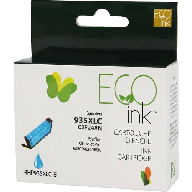 Eco Ink Ink Cartridge - Remanufactured for Hewlett Packard C2P24AN / 935XL - Cyan