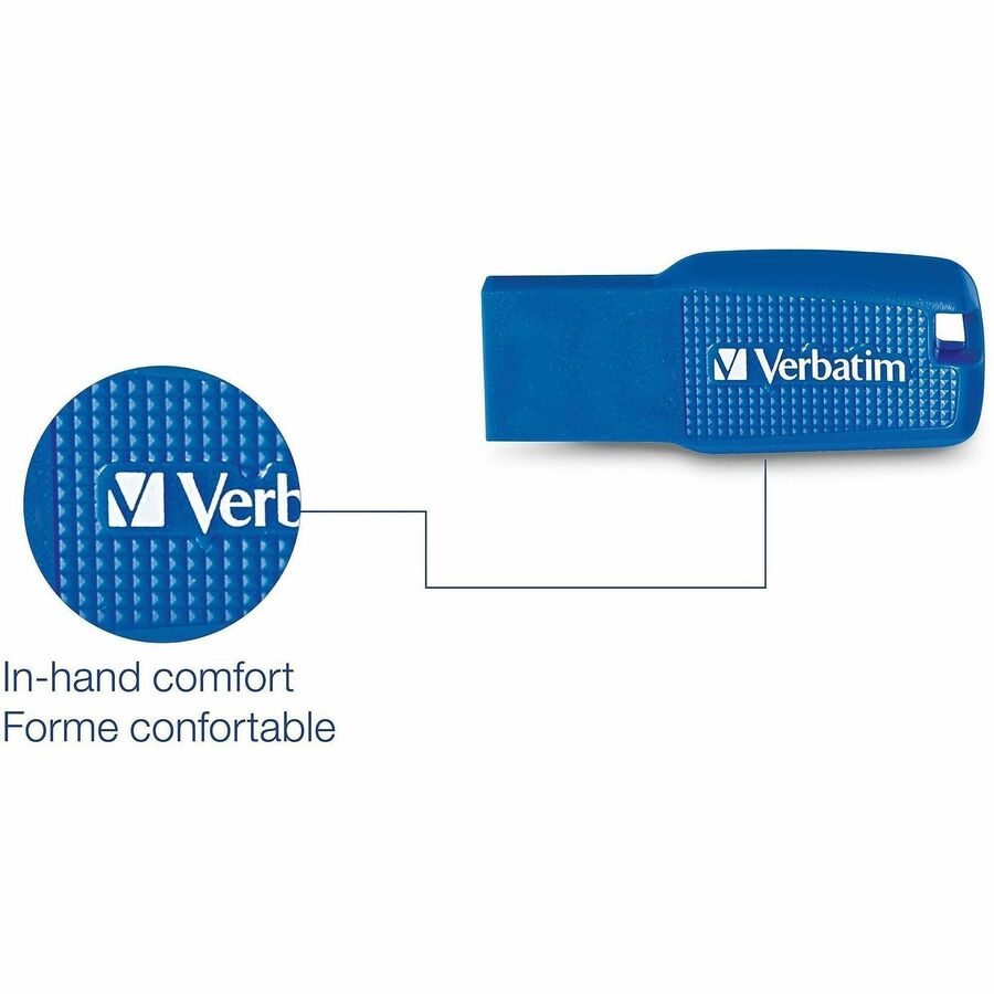 Verbatim 64GB Ergo USB 3.0 Flash Drive - Blue - 70879