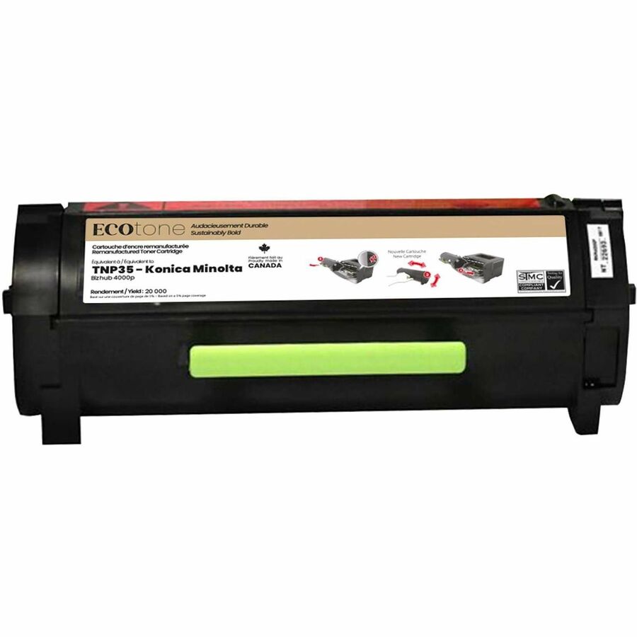 EcoTone Toner Cartridge - Remanufactured for Konica Minolta A63W01F / TNP35 - Black - RKM4000P