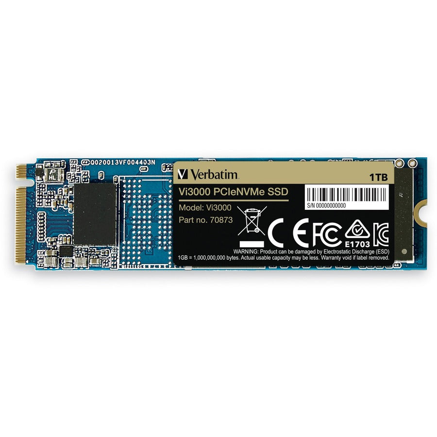 Verbatim Vi3000 1 TB Solid State Drive - M.2 2280 Internal - PCI Express NVMe (PCI Express NVMe 3.0 x4) - 70873