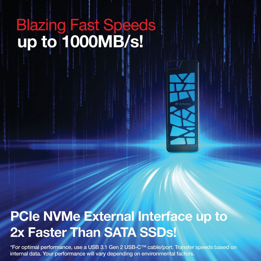 Verbatim 512GB VGX1000 Gaming PCIe NVMe External SSD - 70884