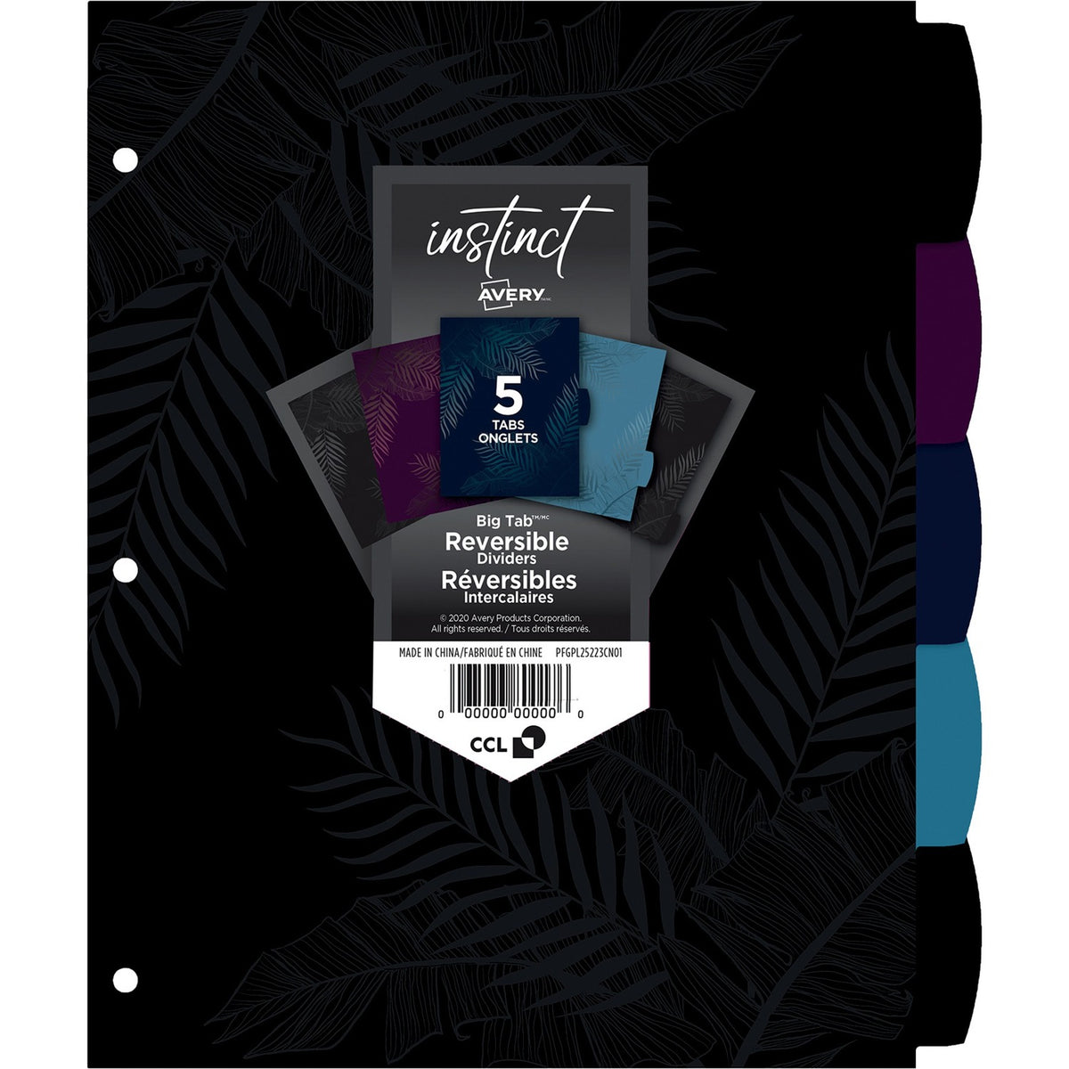 Avery® Big Tab Reversible Dividers 5 Tabs, Instinct Pattern