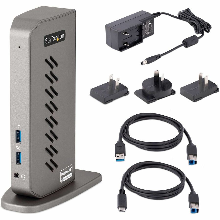 StarTech.com USB-C USB-A Dock - Hybrid Universal USB 3.0 Laptop Docking Station - Dual Monitor 4K 60Hz HDMI/DisplayPort - 6xUSB Type-A/GbE - DK30A2DHU