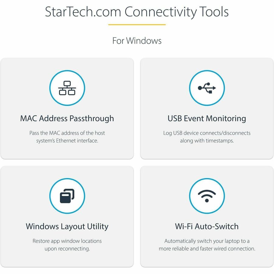 StarTech.com USB-C USB-A Dock - Hybrid Universal USB 3.0 Laptop Docking Station - Dual Monitor 4K 60Hz HDMI/DisplayPort - 6xUSB Type-A/GbE - DK30A2DHU