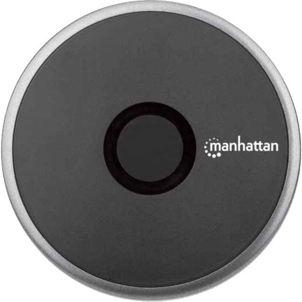 Manhattan Smartphone Wireless Charging Pad, QI certified, 10W, 7.5W and 5W charging, USB-C to USB-A cable included, USB-C input into pad, Cable 1.5m, Black, Three Year Warranty, Boxed - 102186