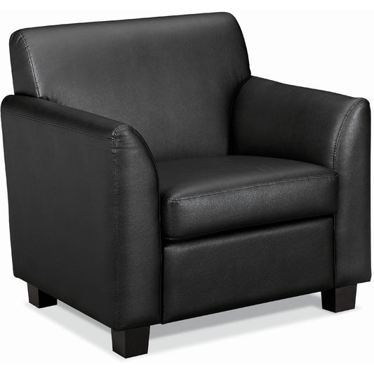 HON Circulate Tailored Club Chair | Black SofThread Leather