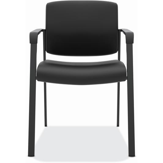 HON Validate Stacking Guest Chair | Black SofThread Leather