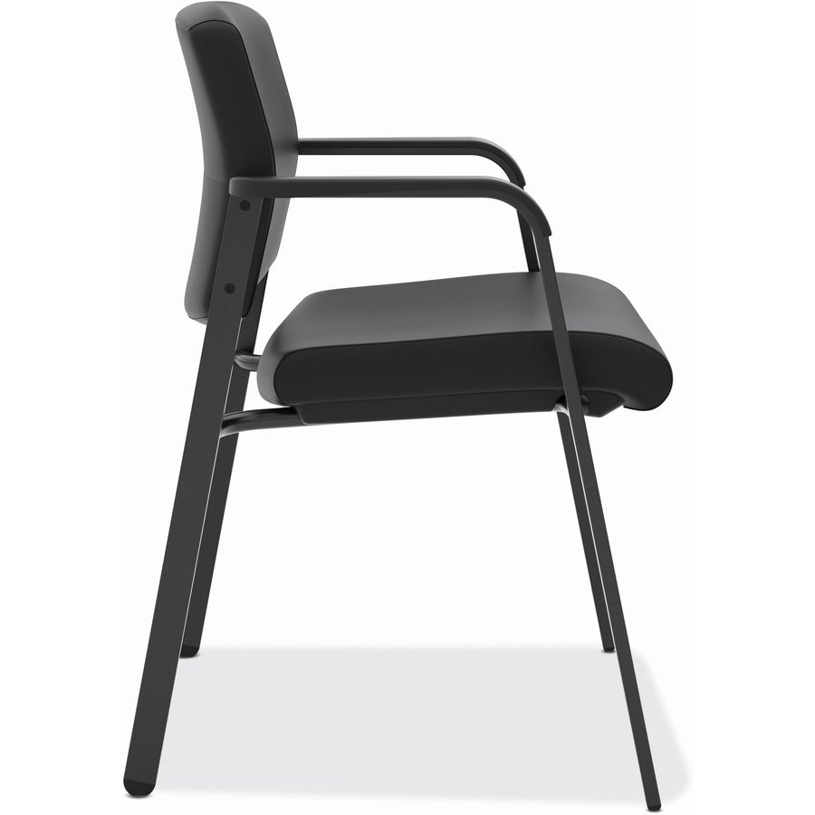 HON Validate Stacking Guest Chair | Black SofThread Leather - BSXVL605SB11