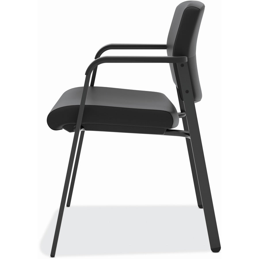 HON Validate Stacking Guest Chair | Black SofThread Leather - BSXVL605SB11
