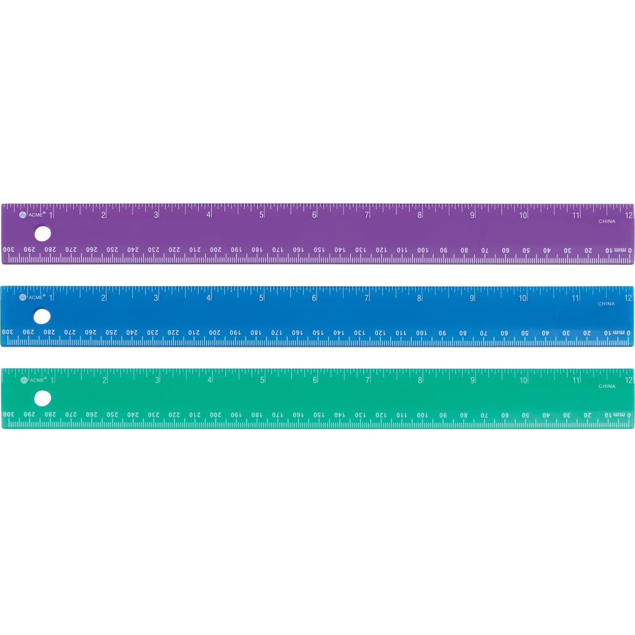 Westcott 300mm/12" Jewel Coloured Plastic Ruler