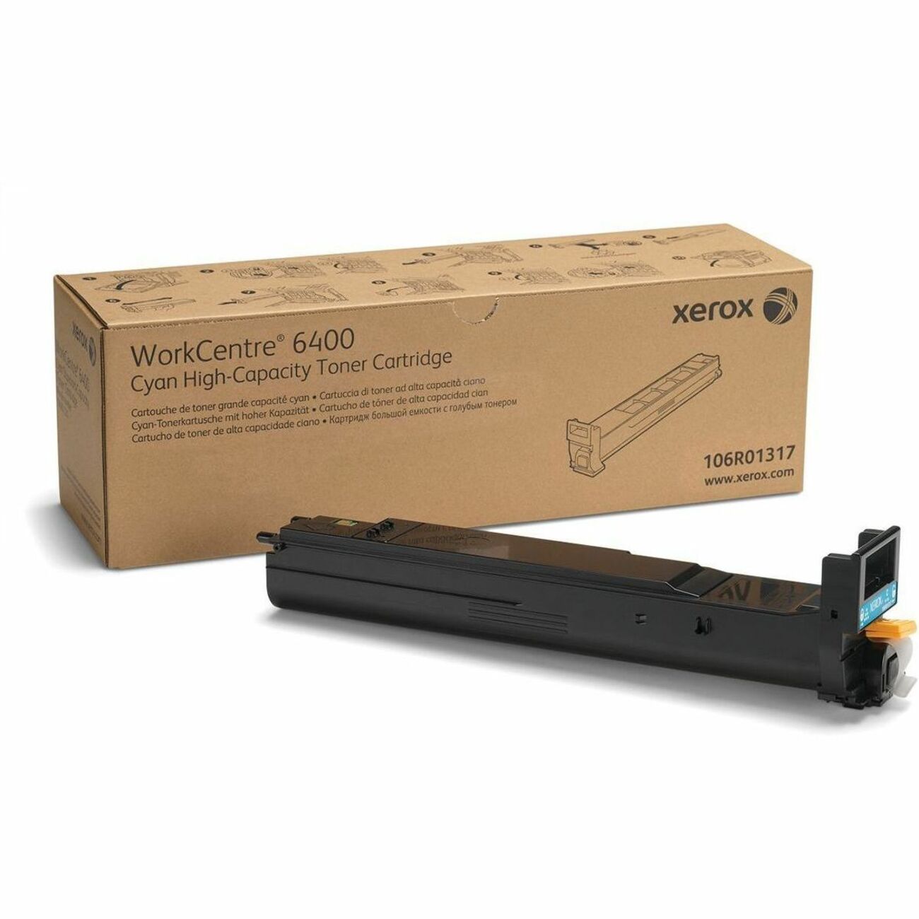 Xerox Original High Yield Laser Toner Cartridge - Cyan, Black - 1 Each