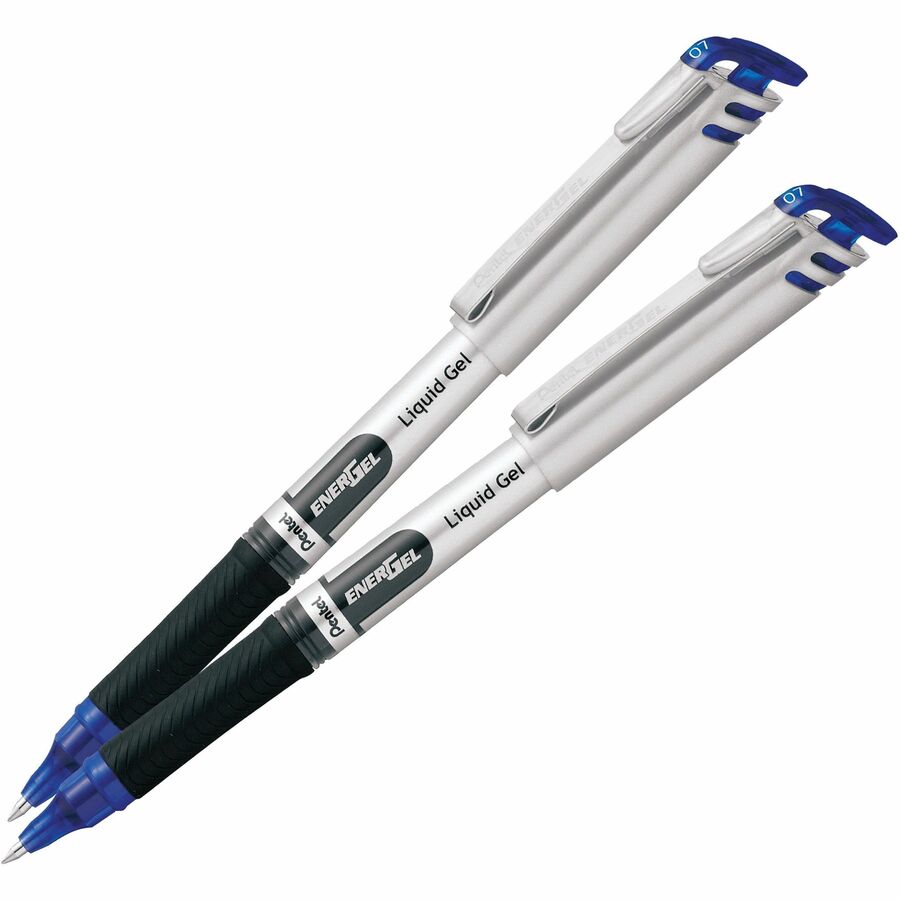 EnerGel Liquid Gel Pen, (0.7mm) Metal Tip, Capped, Blue Ink, 2PC Pack - BL17BP2C