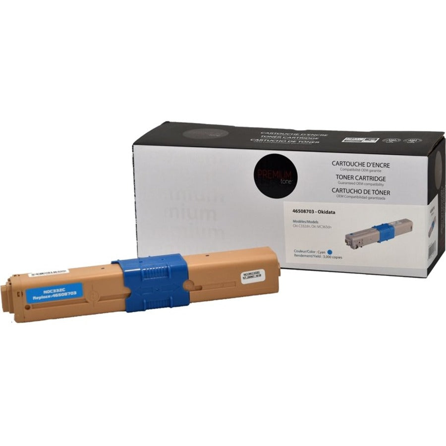 Premium Tone Laser Toner Cartridge 46508703 - Cyan - 1 Each