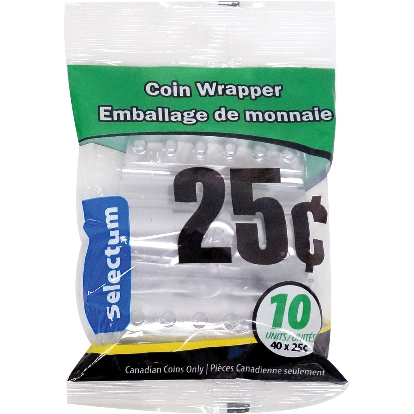 Selectum Plastic Coin Wrappers 25¢ 10/pkg