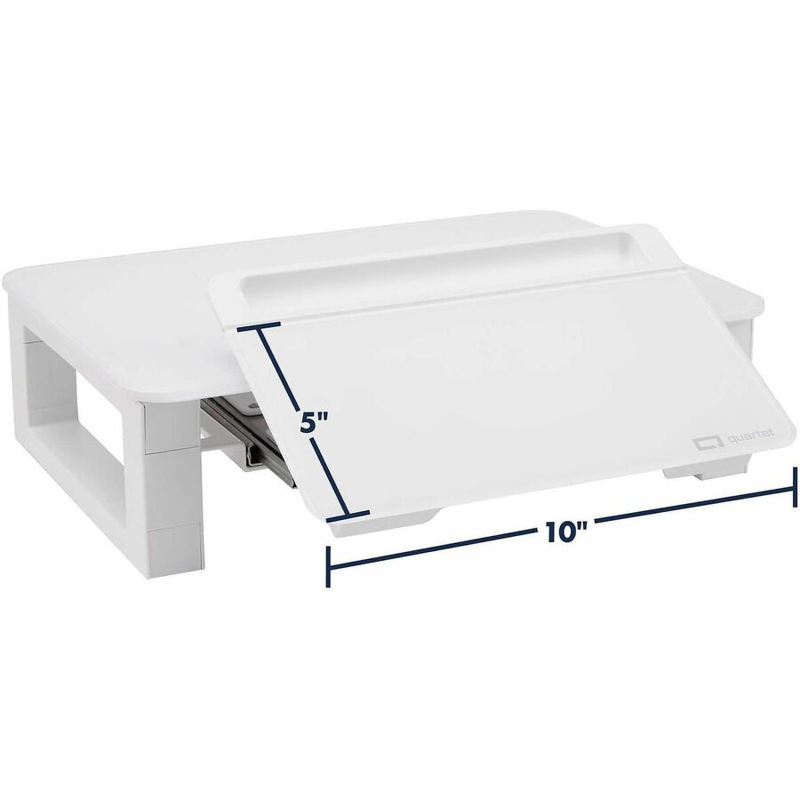Quartet Monitor Riser with Glass Dry-Erase Board Desktop - Q090GMRW01