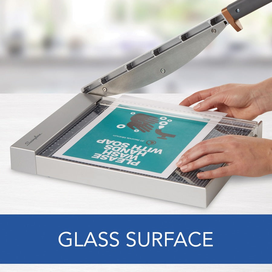 Swingline ClassicCut 1225G Guillotine Trimmer with EdgeGlow, Glass, 12" , 25 Sheets - G7010005