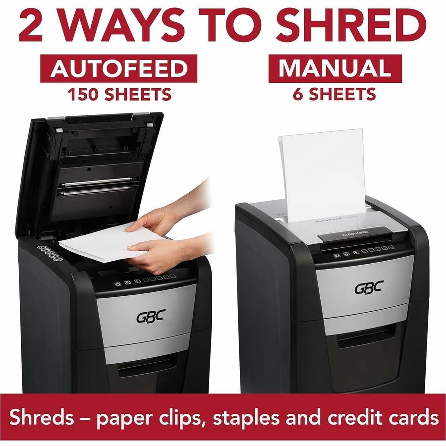 GBC AutoFeed+ Home Office Shredder, 150X, Super Cross-Cut, 150 Sheets - WSM1757604