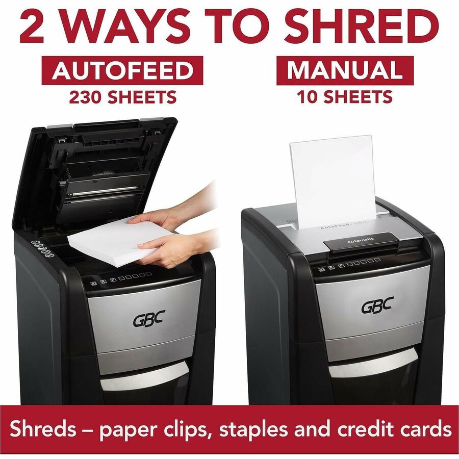 GBC AutoFeed+ Small Office Shredder, 230X, Super Cross-Cut, 230 Sheets - WSM1757606