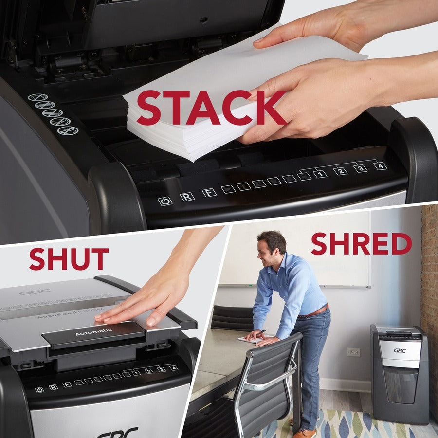 GBC AutoFeed+ Office Shredder, 300M, Micro-Cut, 300 Sheets - WSM1757609