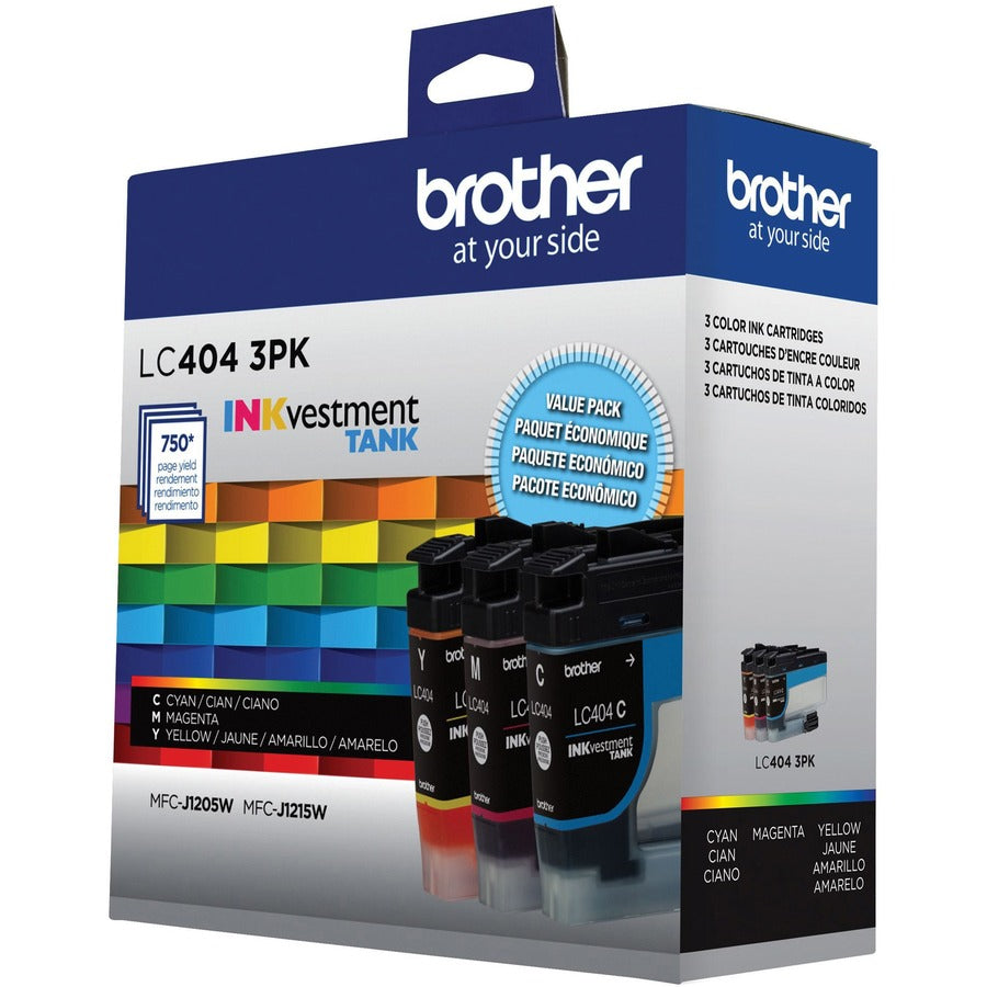 Brother INKvestment LC4043PK Original Standard Yield Inkjet Ink Cartridge - Cyan, Magenta, Yellow - 1 Each - LC4043PKS