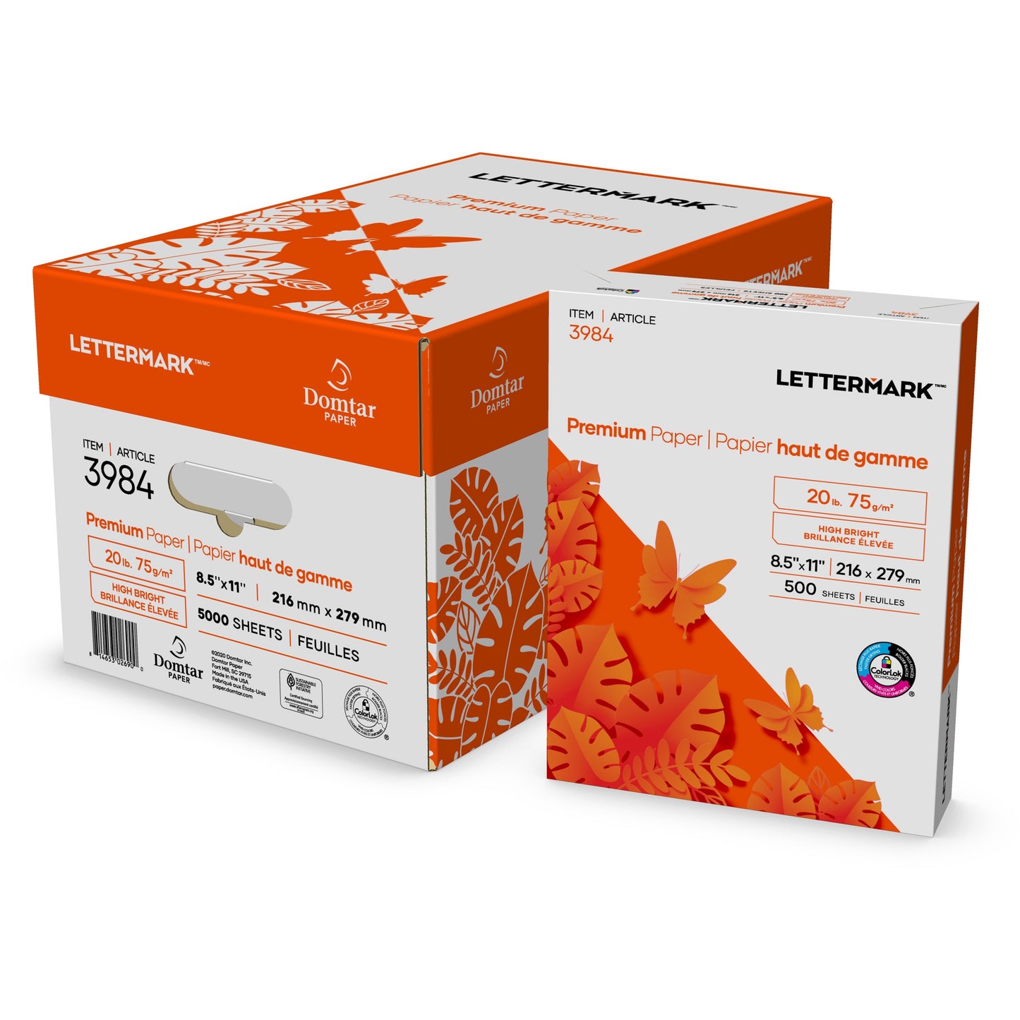Domtar Lettermark Premium Paper 96B 20lb 8-1/2" x 11" 500/pkg