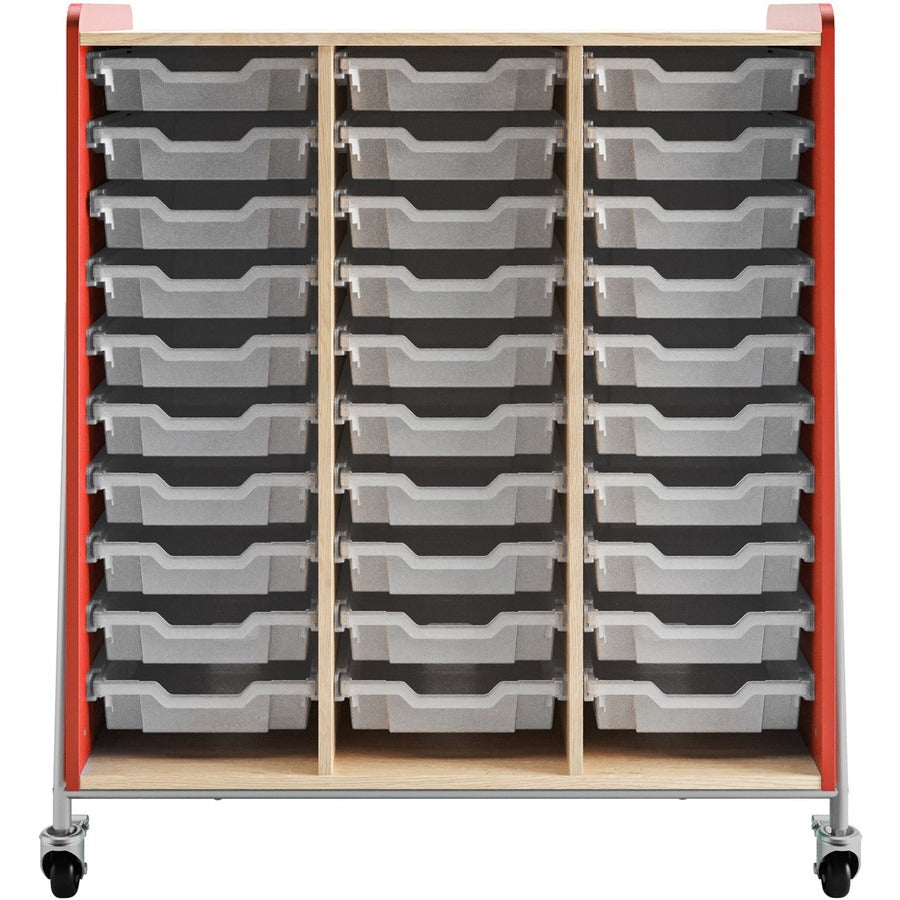 Safco Whiffle Typical Triple Rolling Storage Cart - 3930RED