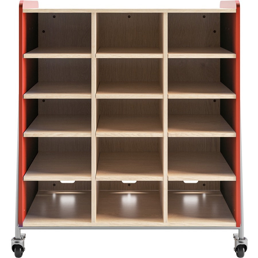 Safco Whiffle Typical Triple Rolling Storage Cart - 3931RED