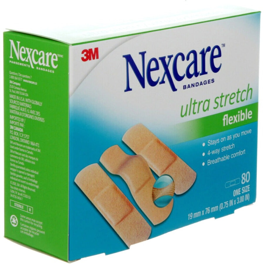 Nexcare Ultra Stretch Bandages CS102-CA, One Size, 80/Pack - CS102CA