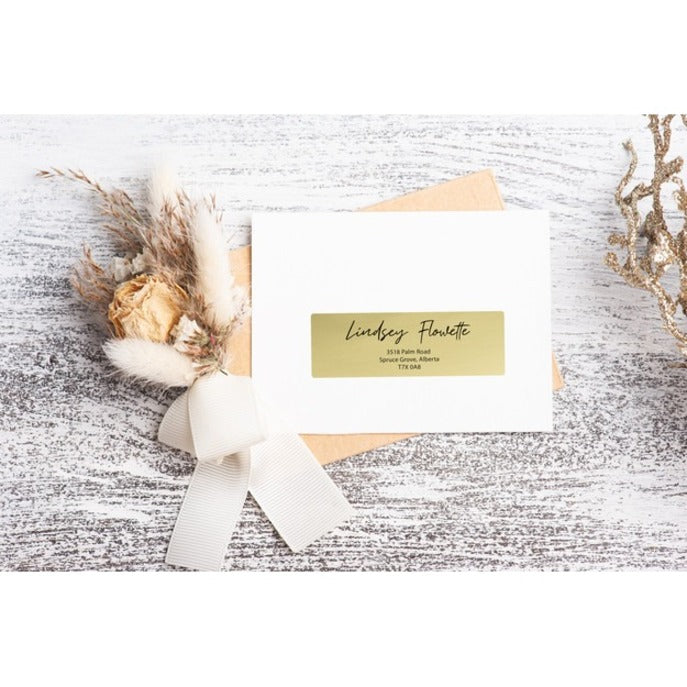 Avery® Gold Foil Rectangular Labels 1-1/3" x 4" 70/pkg - 22839