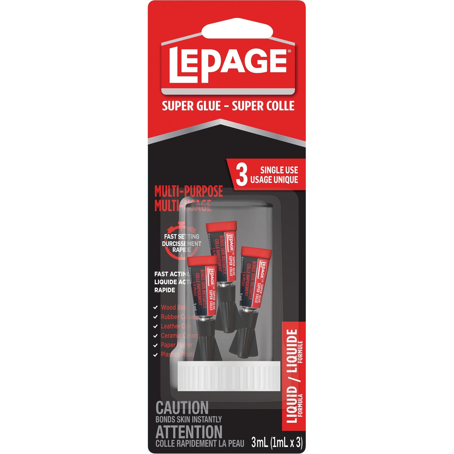 LePage Mini Trio Super Glue 1 ml 3/pkg