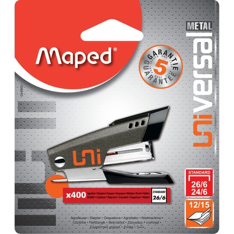 Maped Mini Universal Metal Stapler 15 Sheet Assorted Colours - 044900