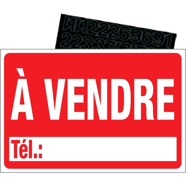 Identity Group HEADLINE Sign Kits À Vendre 8" x 12" French White on Red
