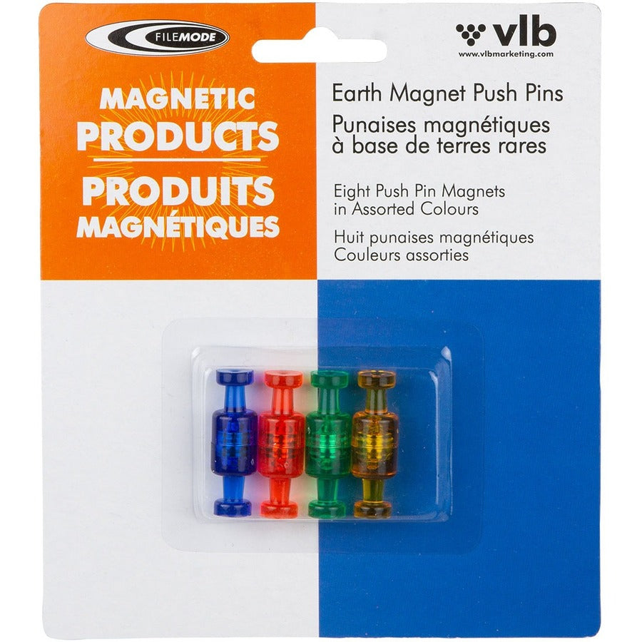 VLB FileMode Magnetic Push Pins Assorted Colours - 61204