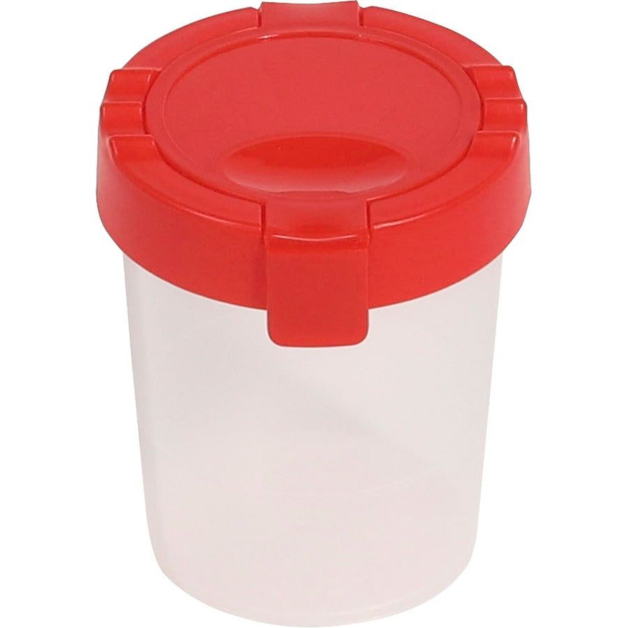 Deflecto Antimicrobial Kids No Spill Paint Cup Red - 39515RED
