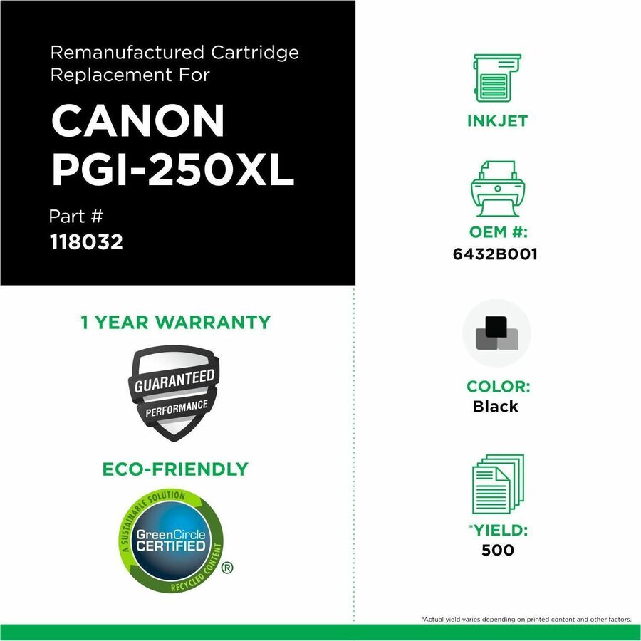 CIG Remanufactured High Yield Inkjet Ink Cartridge 6432B001 - Black - 1 Each - 118032