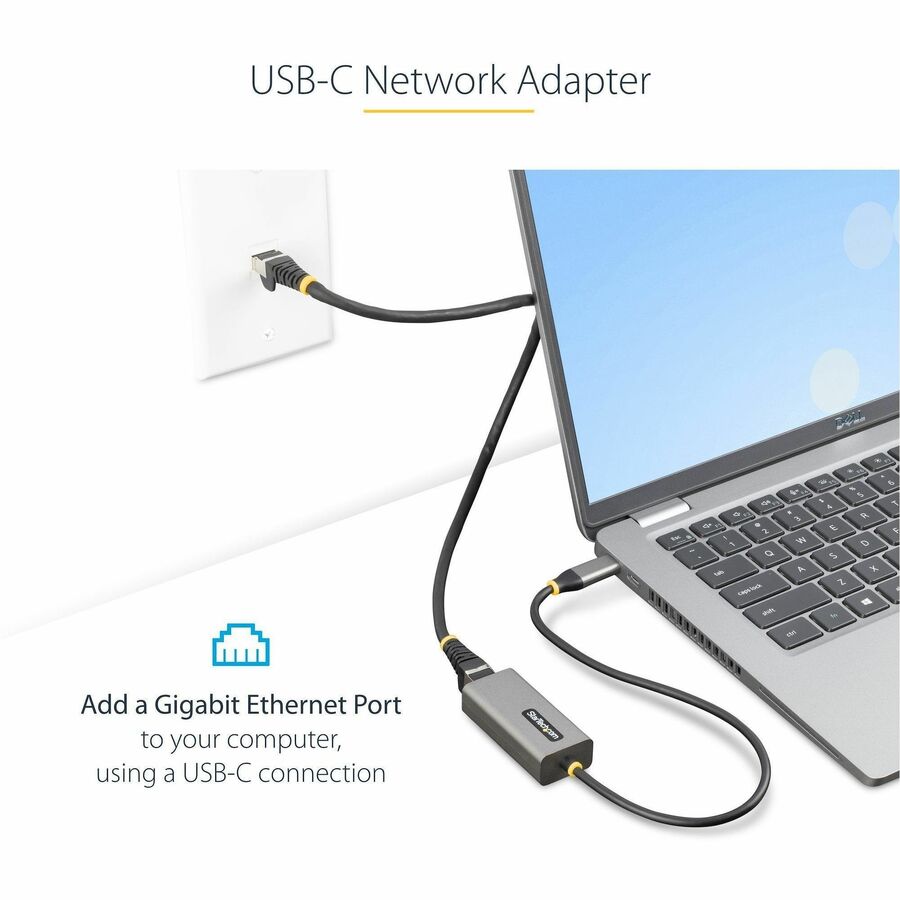 StarTech.com USB-C to Ethernet Adapter, 10/100/1000 Mbps, Gigabit Network Adapter, ASIX AX88179A, 1ft/30cm Cable, Windows/macOS/Linux - US1GC30B2
