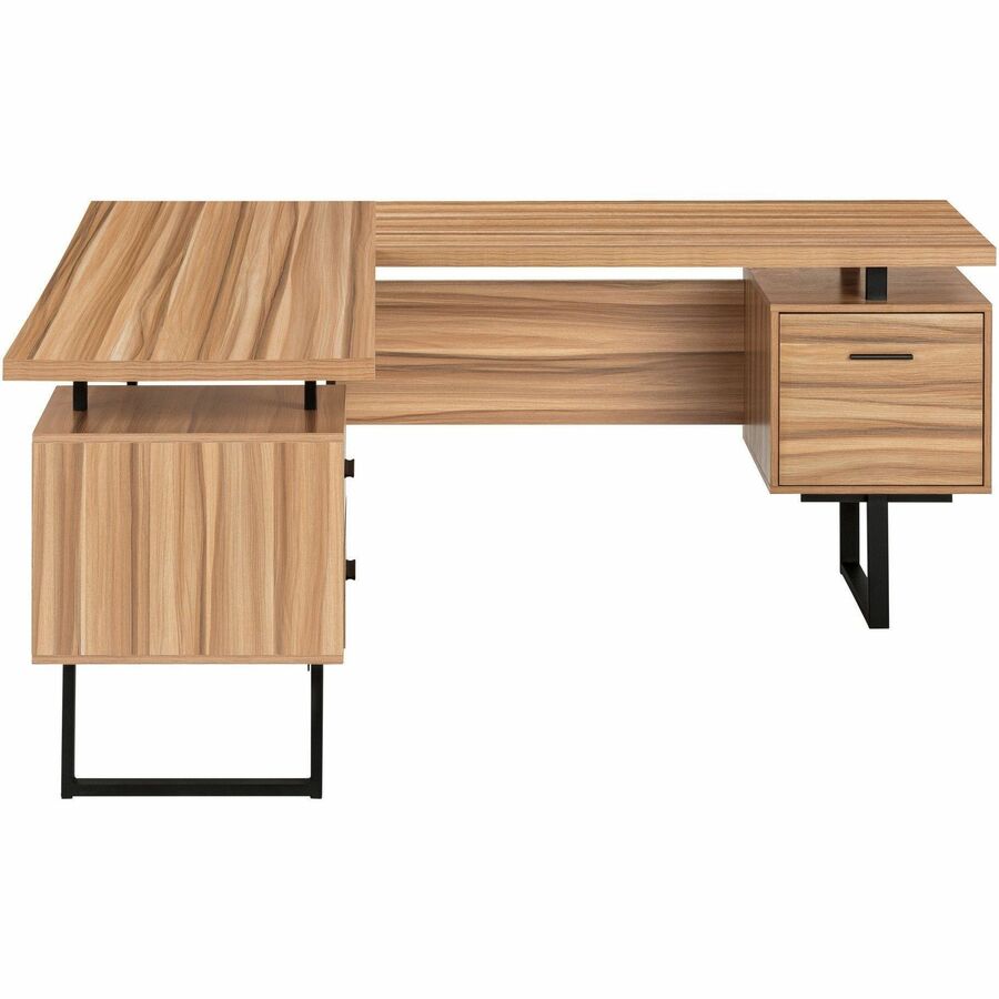 Monarch Specialties Computer Desk - 70"L / Reclaimed Wood / Black Metal / L/R - I7612