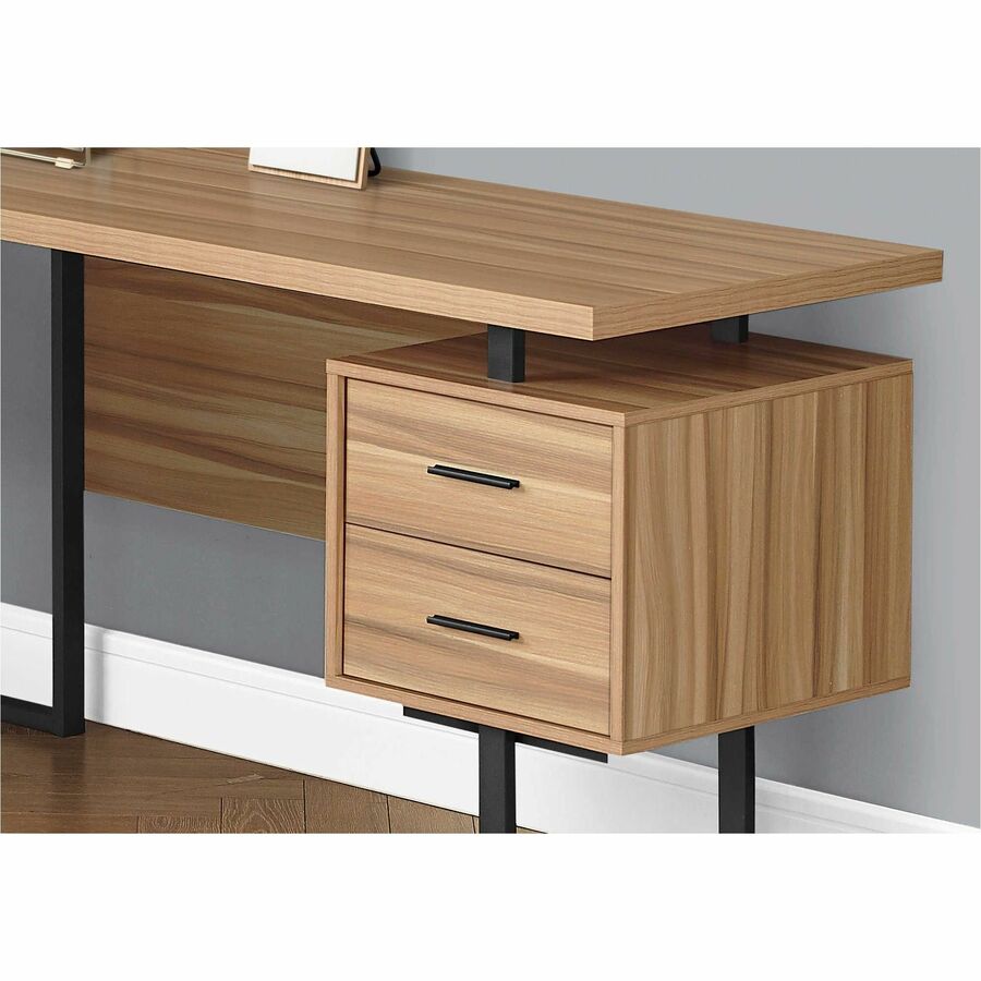 Monarch Specialties Computer Desk - 70"L / Reclaimed Wood / Black Metal / L/R - I7612